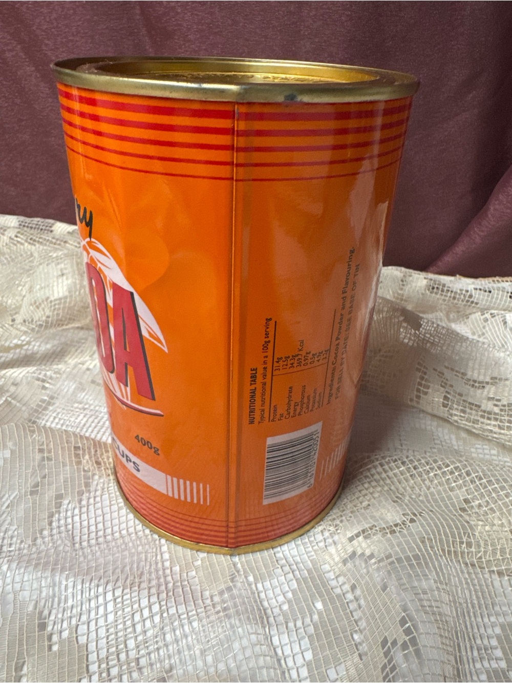 Vintage Cadbury Cocoa Tin Orange Retro Kitchen Decor - Picture 4 of 4